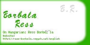 borbala ress business card